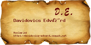 Davidovics Edvárd névjegykártya